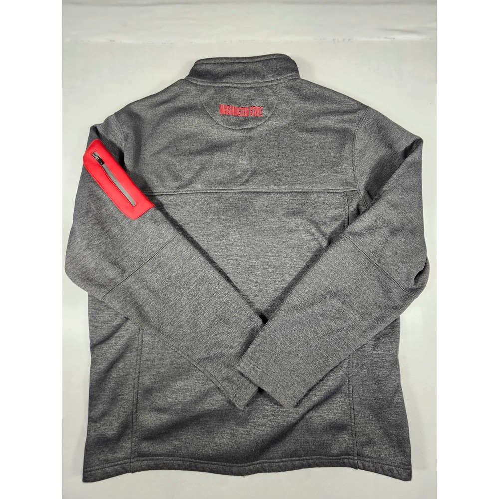 Colosseum Washington State Cougars WSU Full Zip Fleece Jacket Gray Mens XL - Picture 10 of 11